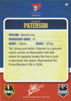 2009 Select Classic #97 Cory Paterson Back